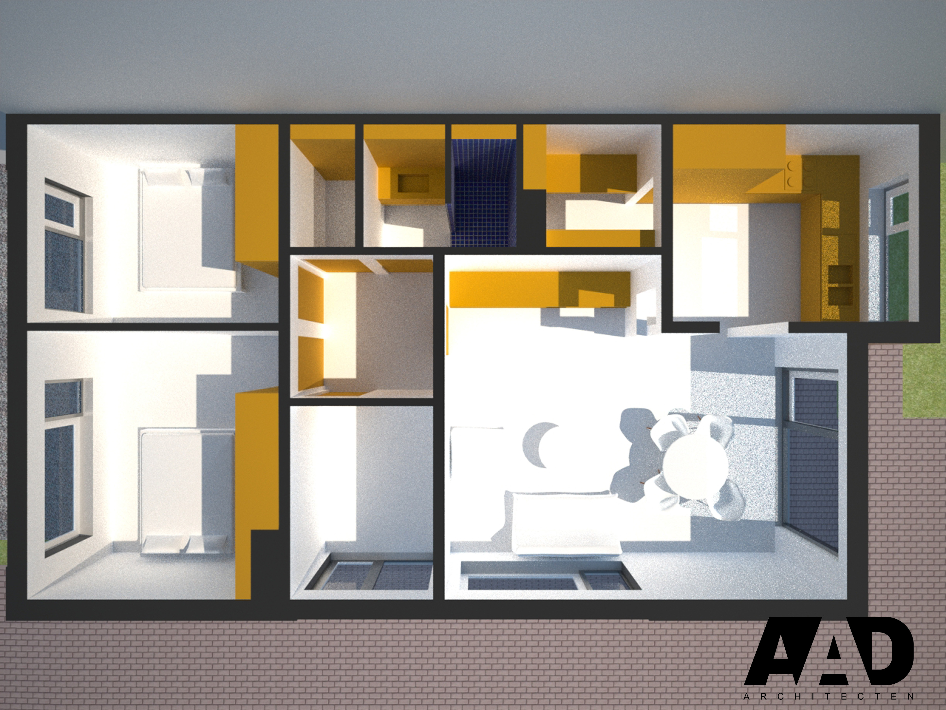 3D visualisatie architectuur ontwerp Lokaal Opvang Initiatief Sociaal Bouwen