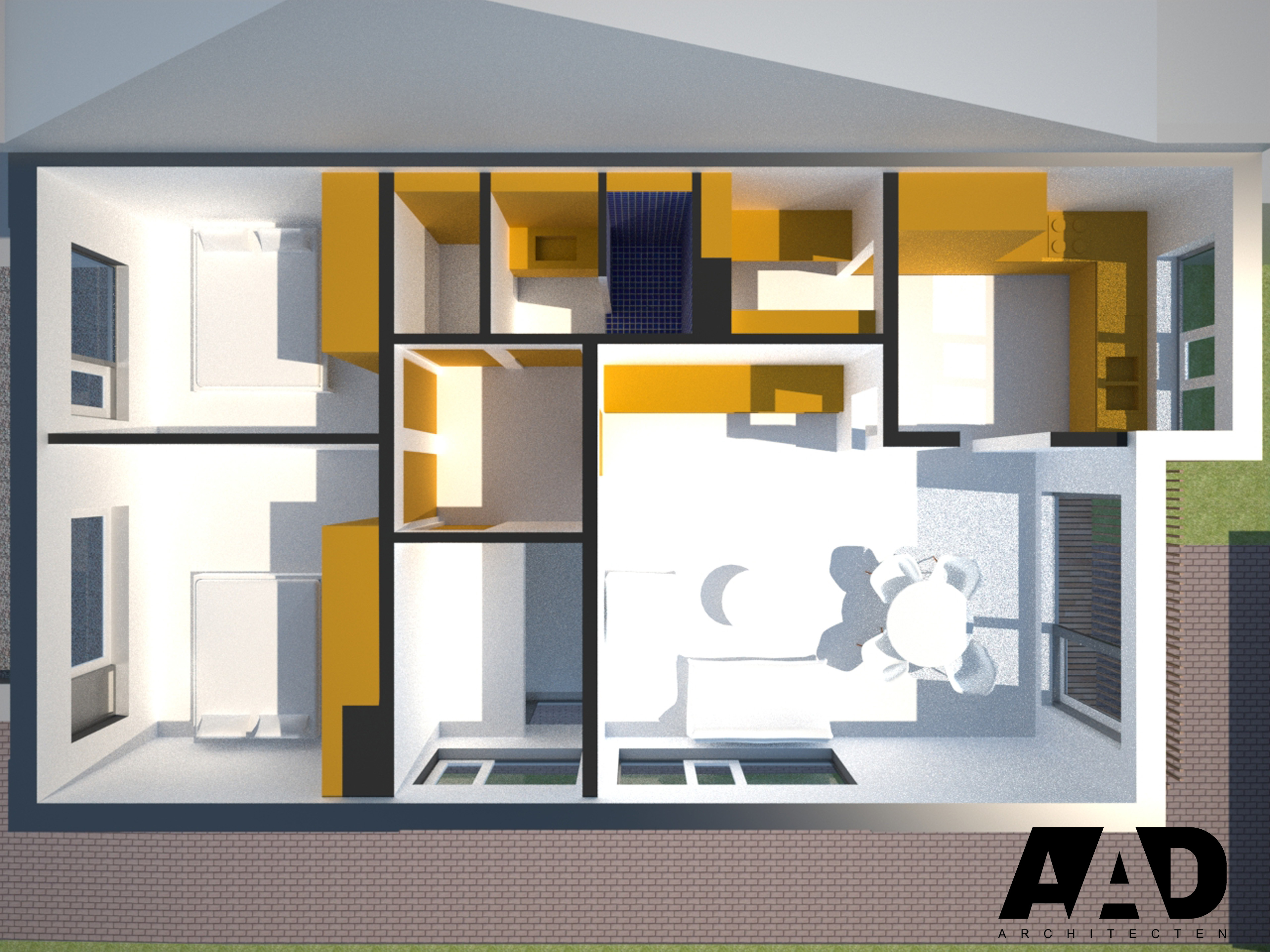 3D visualisatie architectuur ontwerp Lokaal Opvang Initiatief Sociaal Bouwen