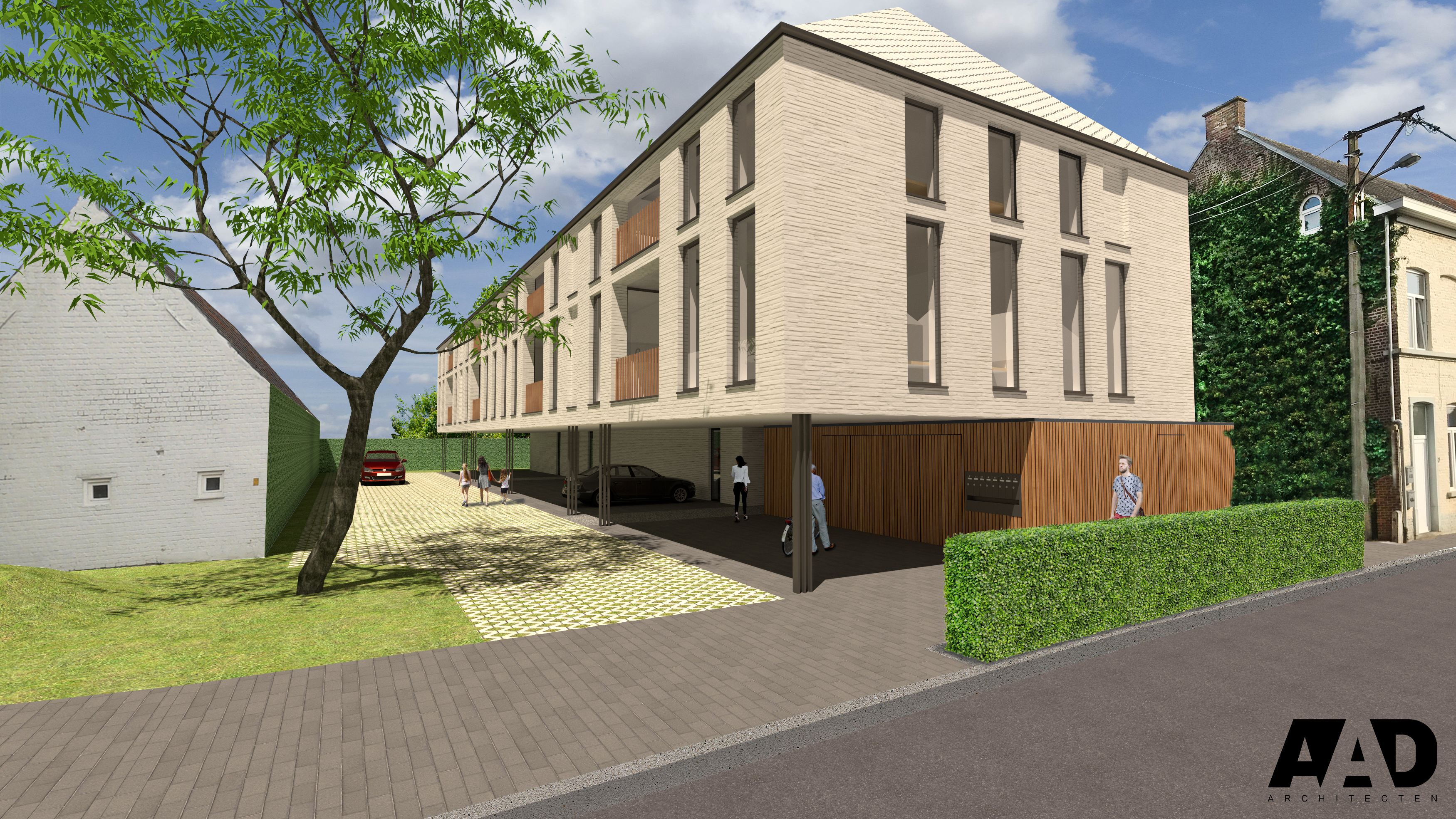 3D visualisatie architectuur ontwerp sociale woning