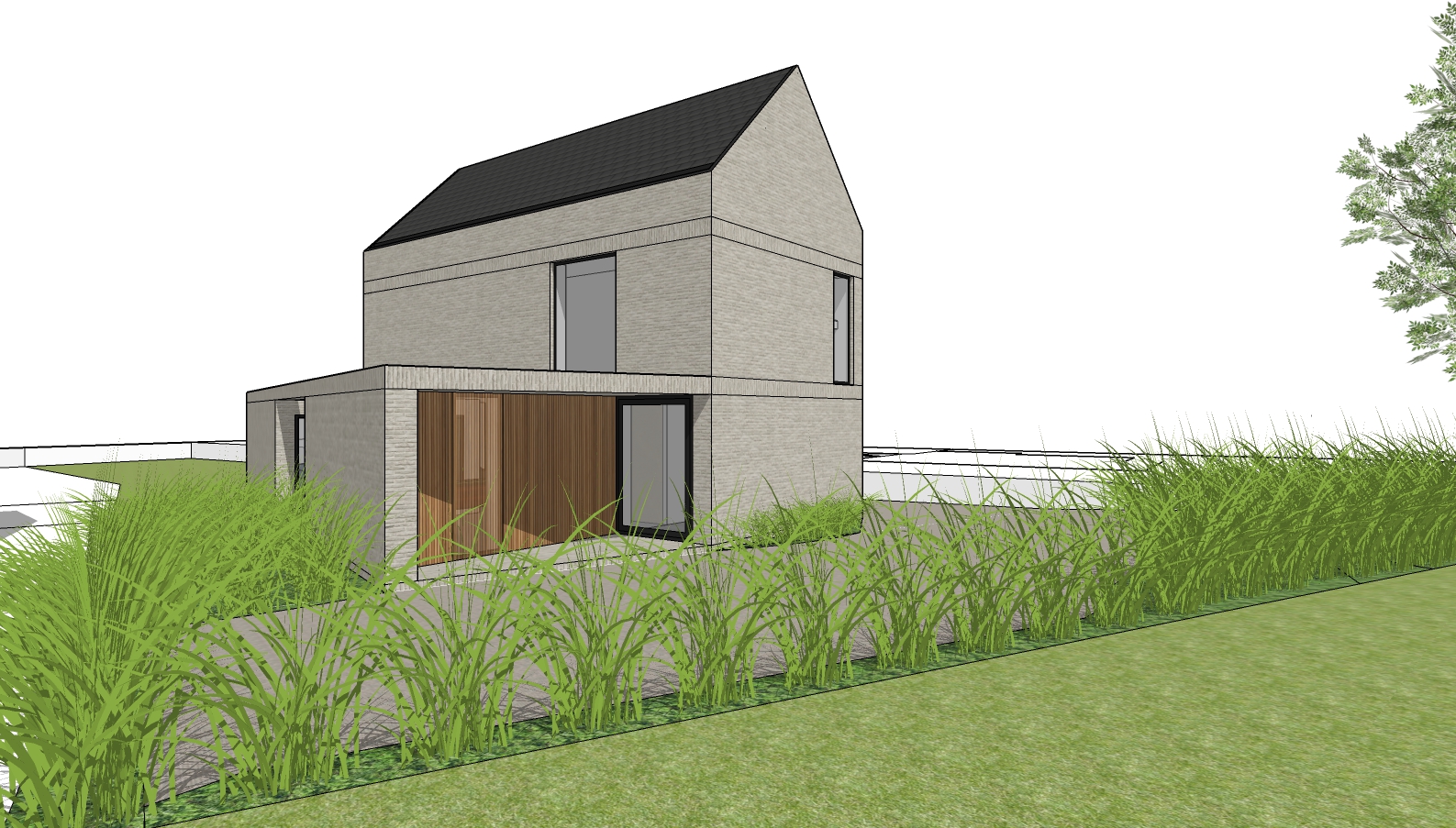 3D visualisatie architectuur ontwerp nieuwbouw woning