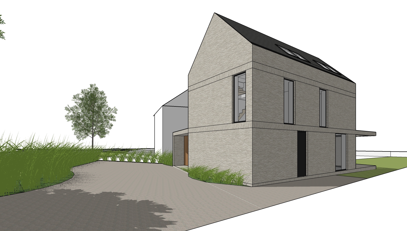 3D visualisatie architectuur ontwerp nieuwbouw woning