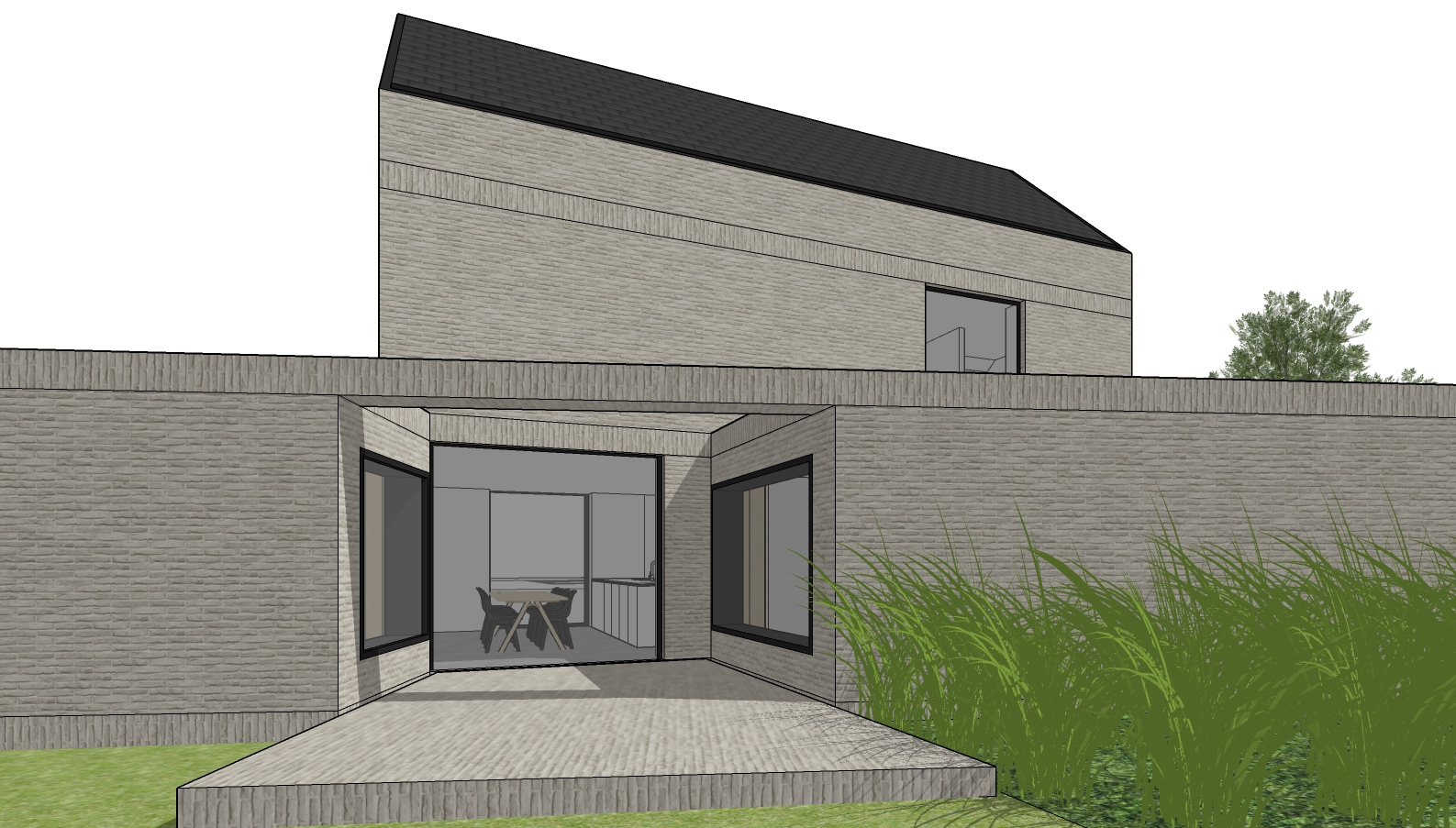 3D visualisatie architectuur ontwerp nieuwbouw woning