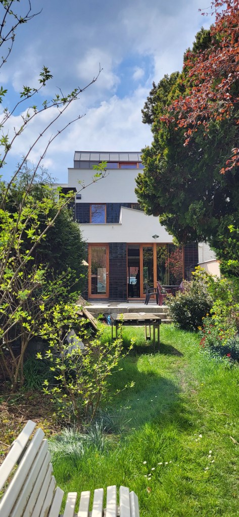 Gevelrenovatie zwarte steenstrips architectuurontwerp