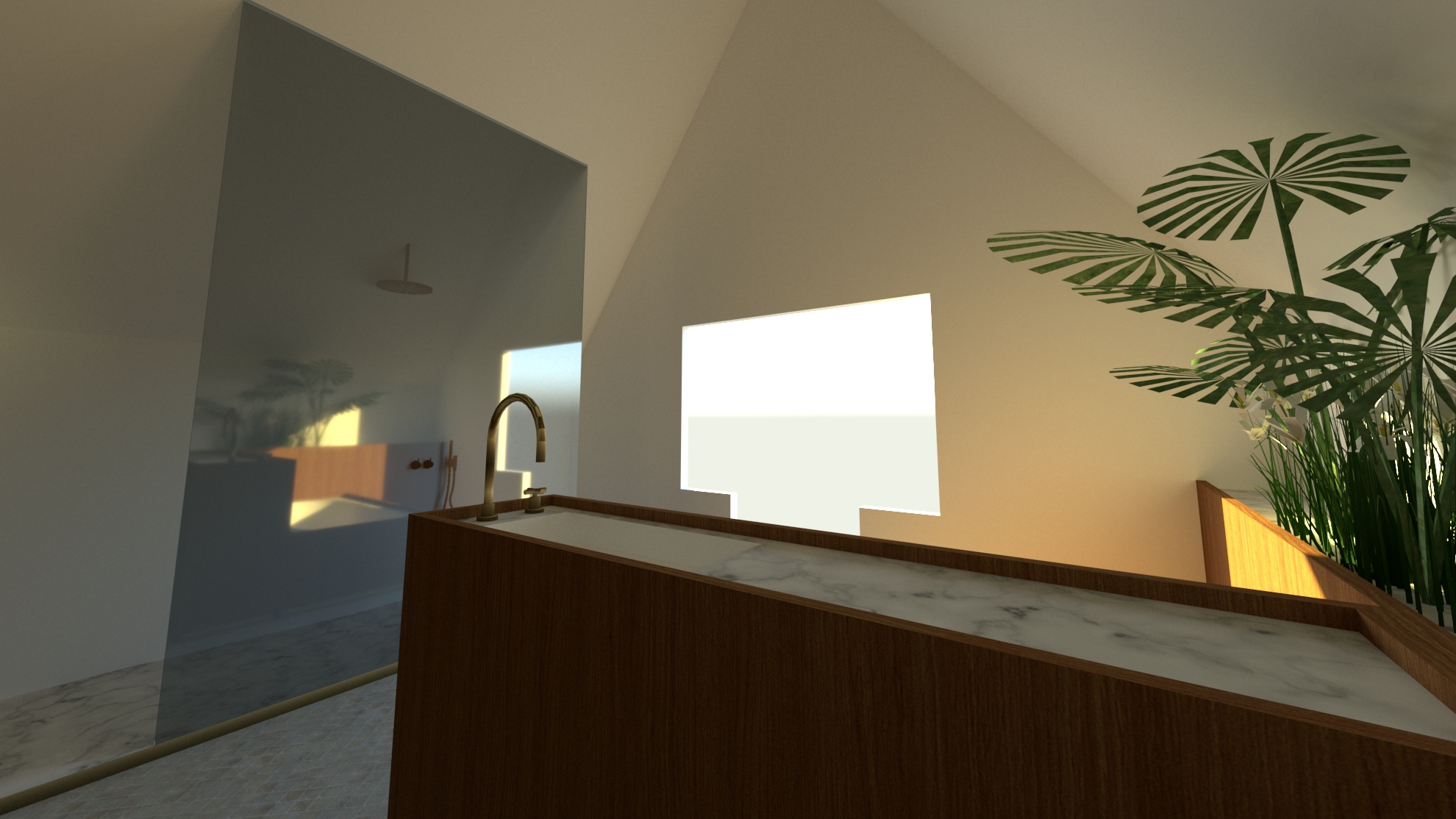 3D visualisatie van badkamer ontwerp Stijl en inspiratie