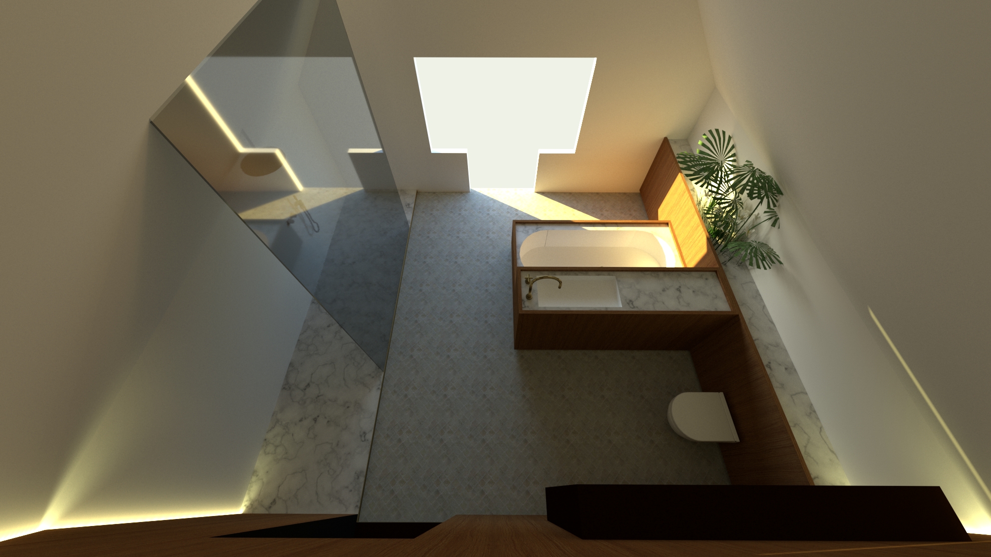 3D visualisatie van badkamer ontwerp Stijl en inspiratie