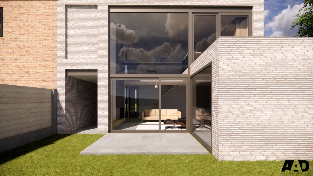 3D visualisatie nieuwbouw Architectuur Atelier Dewulf architectenkantoor